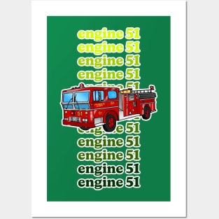 Engine 51 (Green) Posters and Art